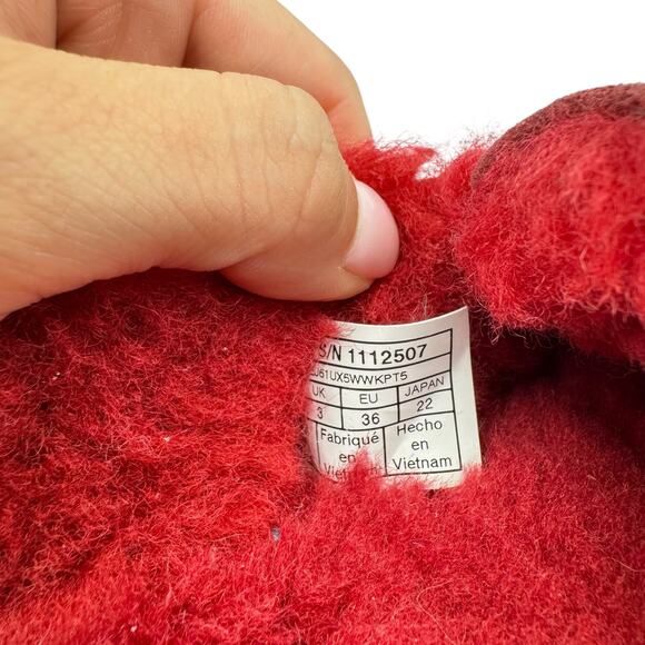 UGG Ansley Charm Gem Red Suede Leather Wool Blend Slip On Slippers 112507 - Picture 13 of 14